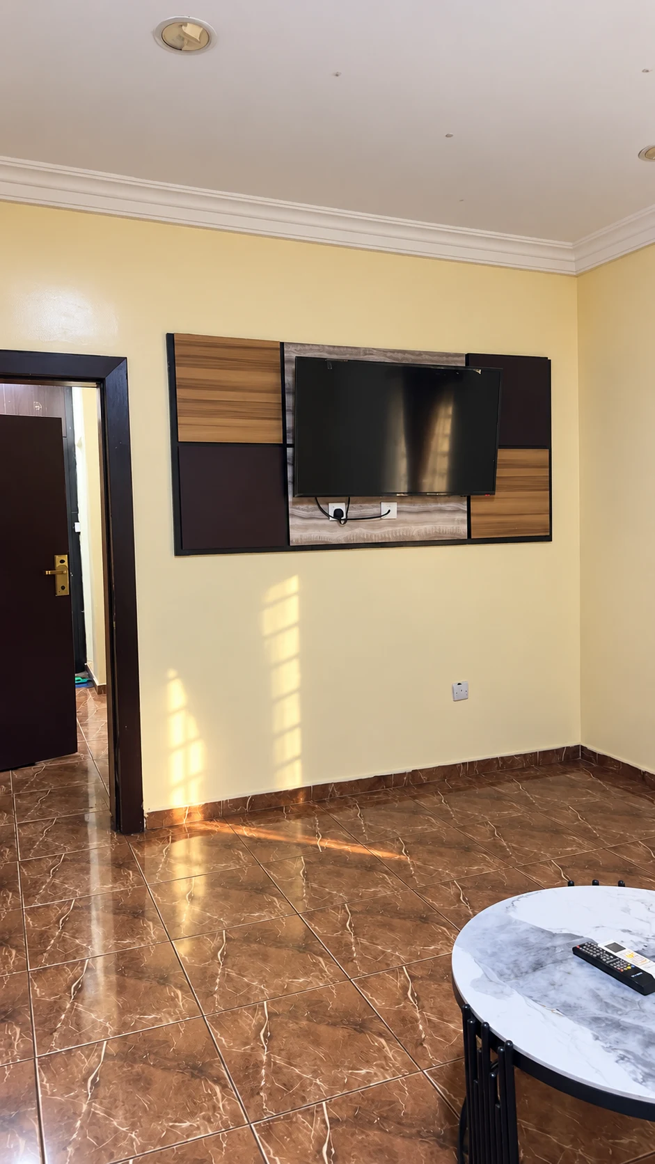 Suite Room lounge television wall and coffee table